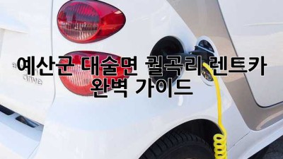 예산군 대술면 궐곡리 렌트카, 완벽 가이드!