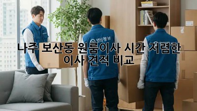 나주 보산동 원룸이사 시간, 저렴한 이사 견적 비교! ⏱️