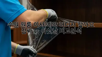 수원 원룸 이사 예약, 어디서 할까요? 짐싸 vs 이삿날 비교분석!