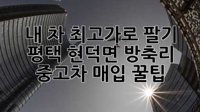 내 차 최고가로 팔기! 🚗 평택 현덕면 방축리 중고차 매입 꿀팁 🍯